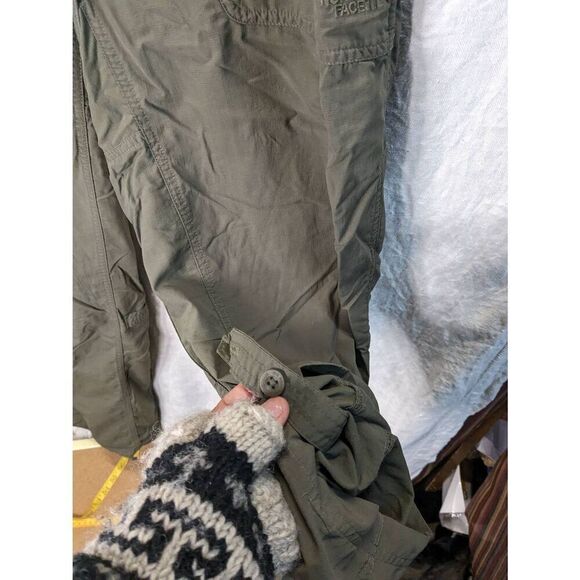 North Face Convertible Hiking Cargo Pant Capri Ripstop Khaki Green Womens 10 Med - Picture 6 of 11